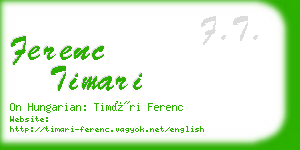 ferenc timari business card